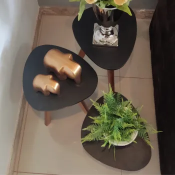 Conjunto de Mesa de Canto Orgânica Paris