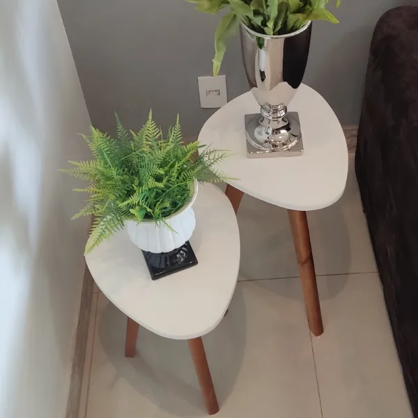 Conjunto de Mesa de Canto Orgânica  Paris