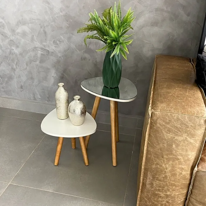 Conjunto Mesa  de Canto Paris Mirror