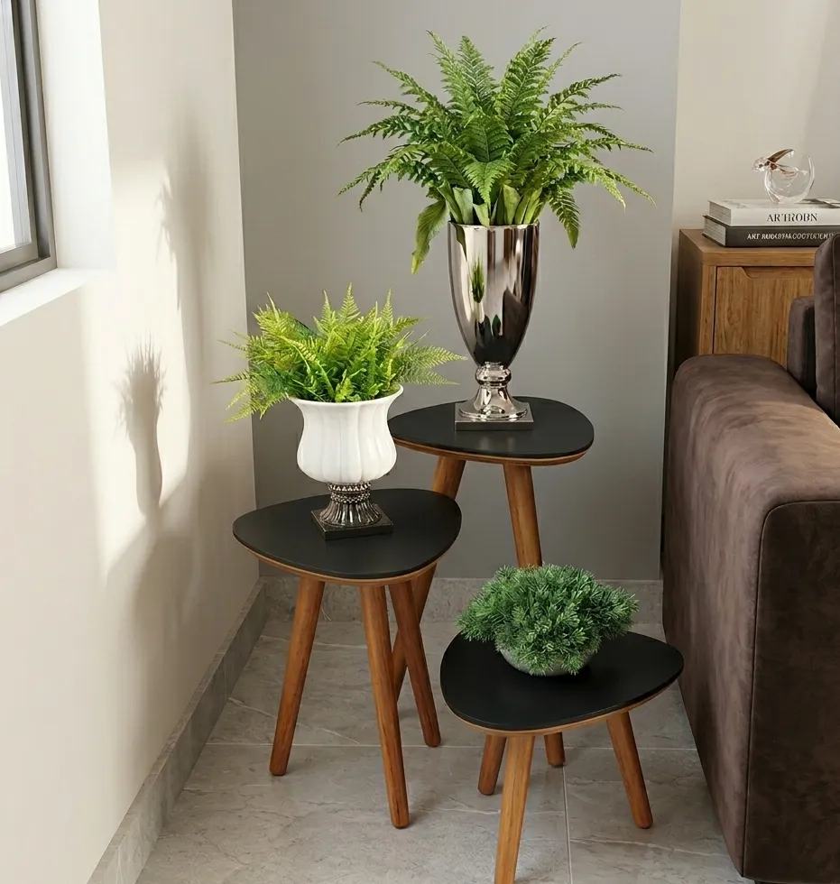 Conjunto de Mesa de Canto Orgânica Paris