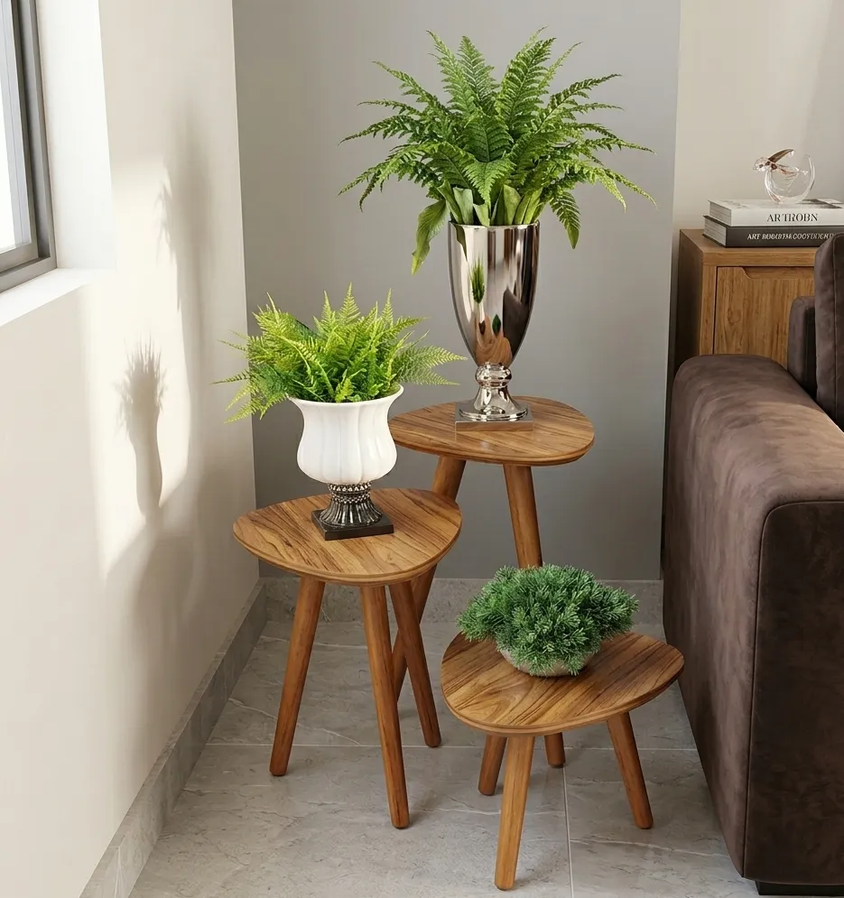 Conjunto de Mesa de Canto Orgânica Paris